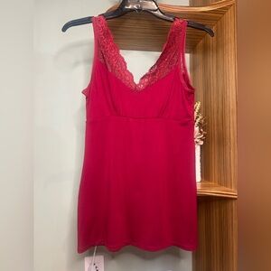 Express Red Lace Trim Babydoll Top, Y2K Vintage, Size Small, NWOT